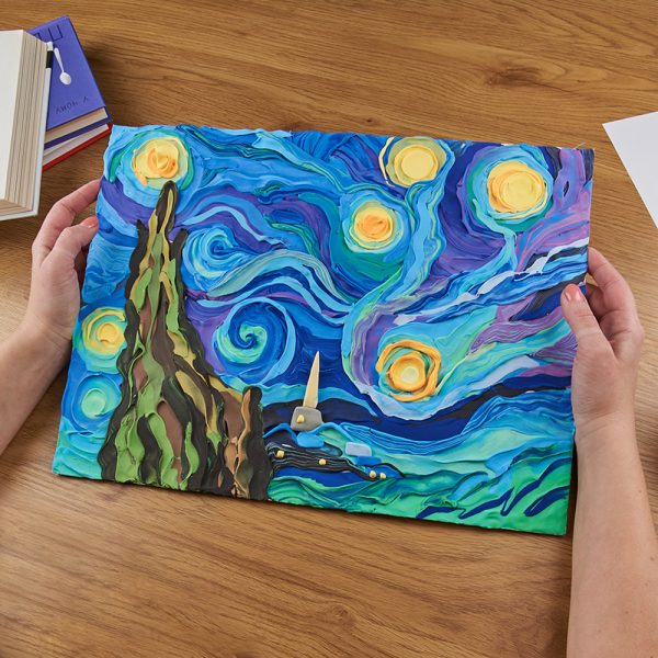 Set pictura 3D cu argila usoara, 30*40cm - Starry Night [2]