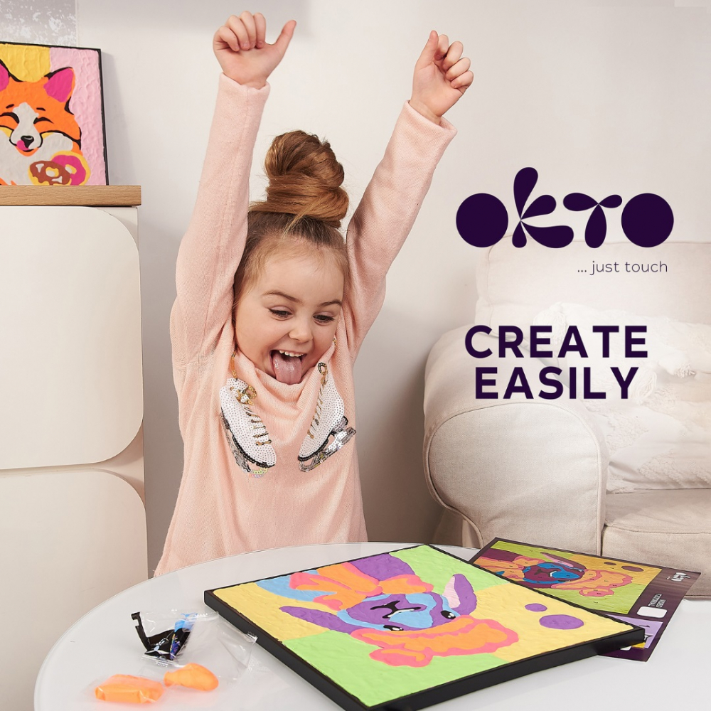Set pictura cu argila usoara, 29*29 cm - Bunny [4]