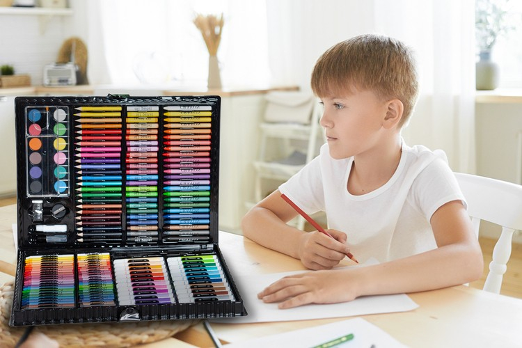Set pictura si desen cu 168 piese in cutie tip servieta din plastic, negru [6]
