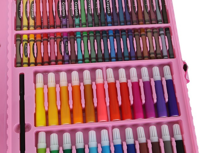 Set pictura si desen cu 168 piese in cutie tip servieta din plastic, roz [9]