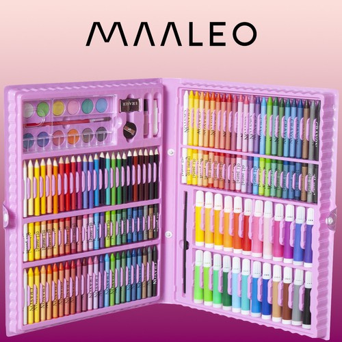 Set pictura si desen cu 168 piese in cutie tip servieta din plastic, roz [2]