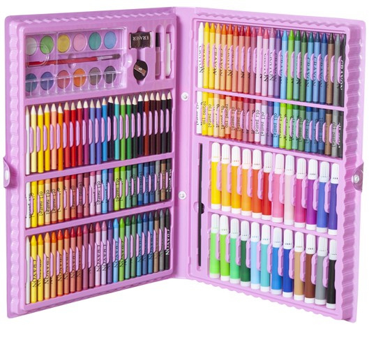 Set pictura si desen cu 168 piese in cutie tip servieta din plastic, roz [4]