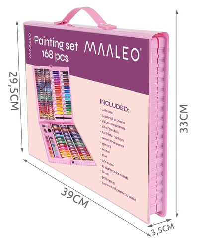 Set pictura si desen cu 168 piese in cutie tip servieta din plastic, roz [3]
