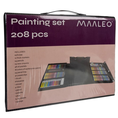 Set pictura si desen cu 208 piese in cutie tip servieta din plastic, negru [4]