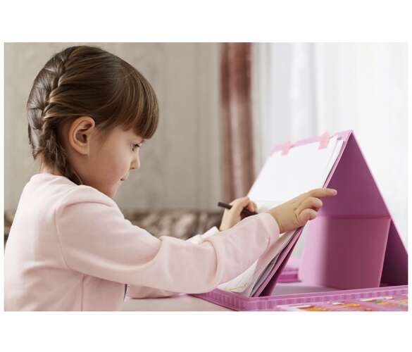 Set pictura si desen cu 208 piese in cutie tip servieta din plastic, roz [13]