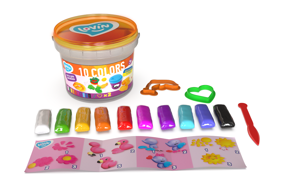 Set plastilina si accesorii pentru modelaj Lovin - 10 culori pentru fetite [2]