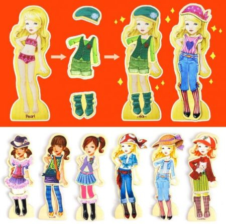 Set puzzle magnetic - Imbraca fetita [4]