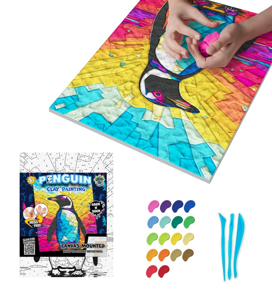 Set Splat Planet modelaj plastilina pe numere ,model Pinguin,+5 ani [2]