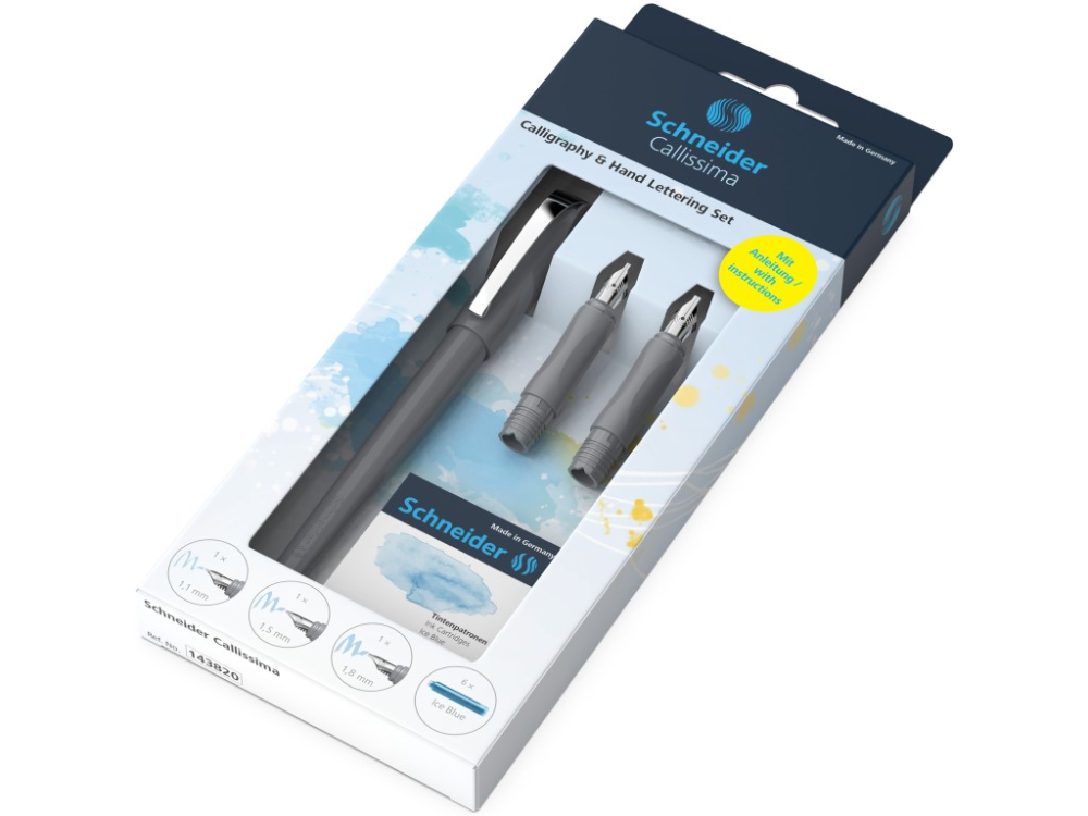 Set stilou Callissima Schneider cu 6 rezerve cerneala, nuanta ice blue, varsta +9 ani [3]