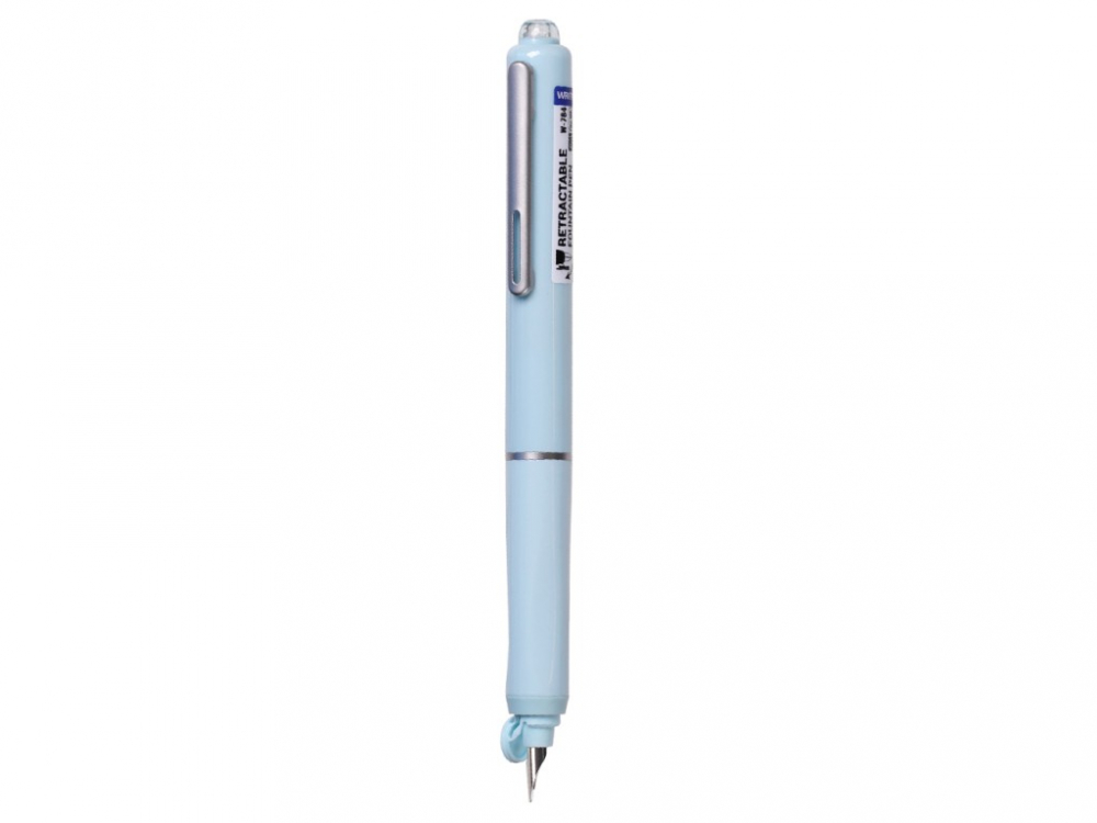 Set stilou retractabil Writech cu 5 rezerve cerneala albastru,grosime penita F, corp alb,cutie depozitare [4]