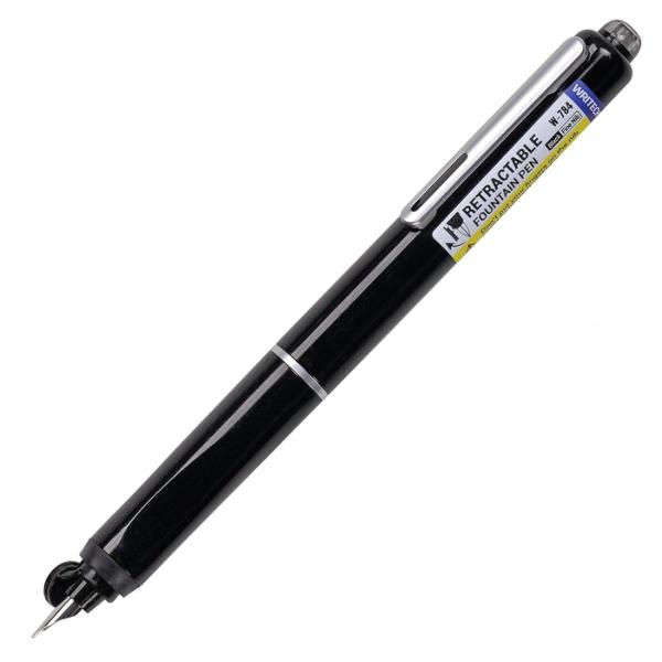 Set stilou retractabil Writech cu 5 rezerve cerneala albastru,grosime penita F, corp negru,cutie depozitare [2]