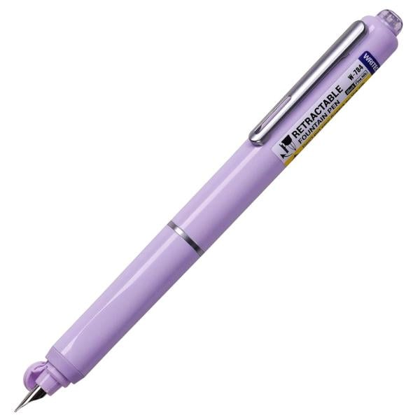 Set stilou retractabil Writech cu 5 rezerve cerneala albastru,grosime penita F, corp violet,cutie depozitare [5]