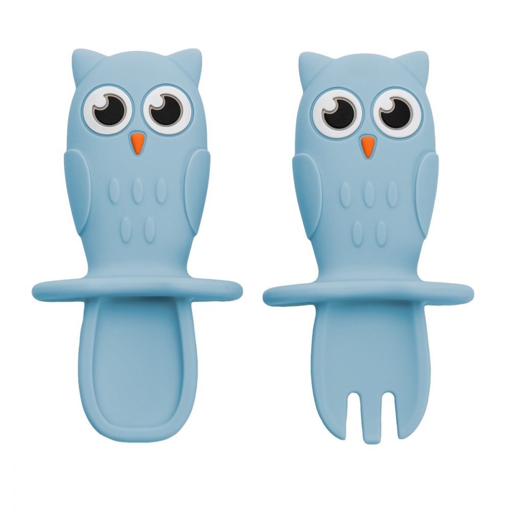 Set Tacamuri din silicon, AppeKids, OWL - Aqua Blue [5]