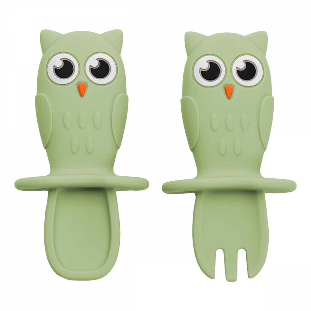Set Tacamuri din silicon, AppeKids, OWL - Raw Green [5]