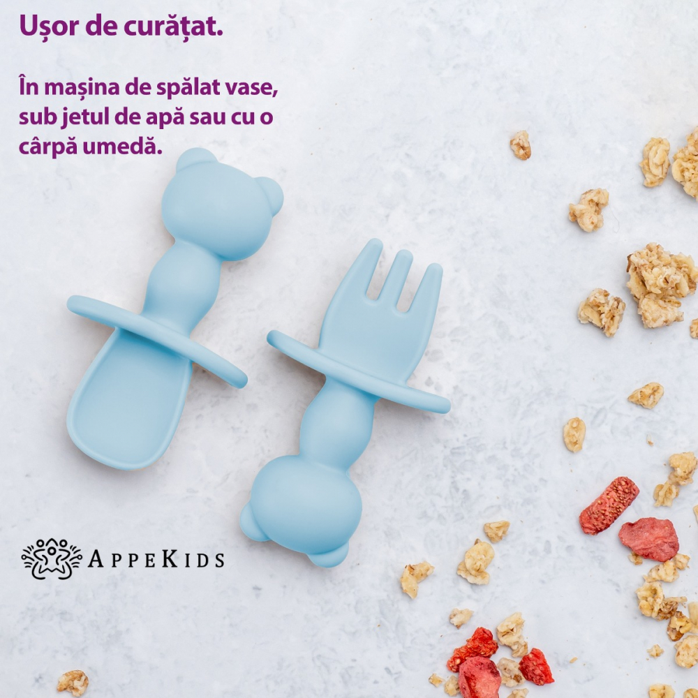 Set Tacamuri din silicon, AppeKids, The Little Bear - Aqua Blue [3]