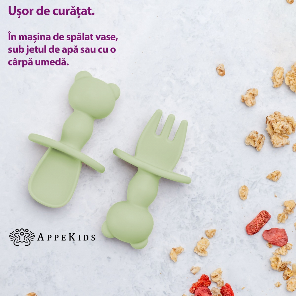 Set Tacamuri din silicon, AppeKids, The Little Bear - Bubble Beige [3]