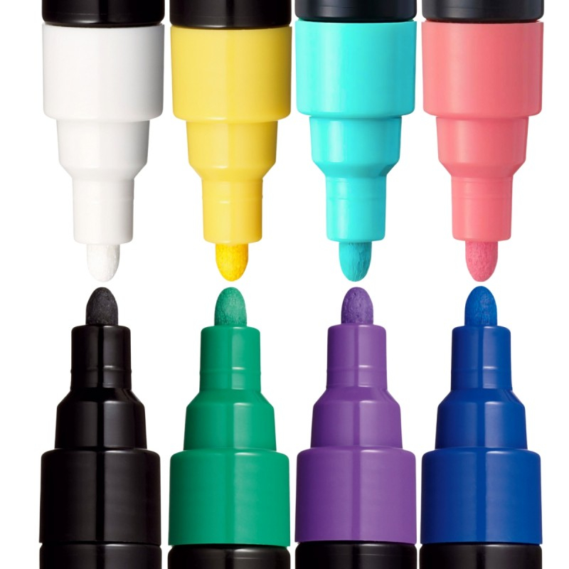 Set Xmas 2024 Posca 8 markere PC-5M  si saculet textil cu logo-Editie limitata [5]