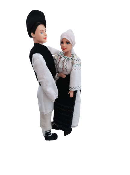 Set 2 papusi imbracate in haine traditionale, Regiunea Dobrogea
