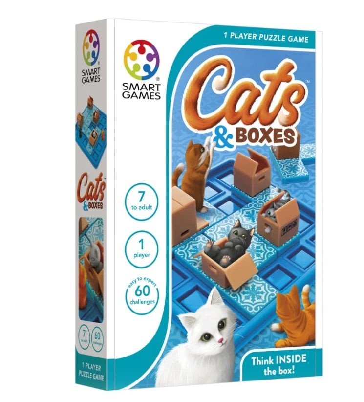 Smart Games – Cats and Boxes, joc de logică cu 60 de provocări, 7+ ani [1]