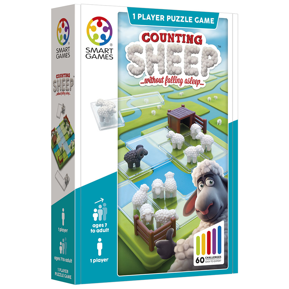 Counting Sheep, joc de logică cu 60 de provocări, 7+ ani, ediție internațională Smart Games [1]