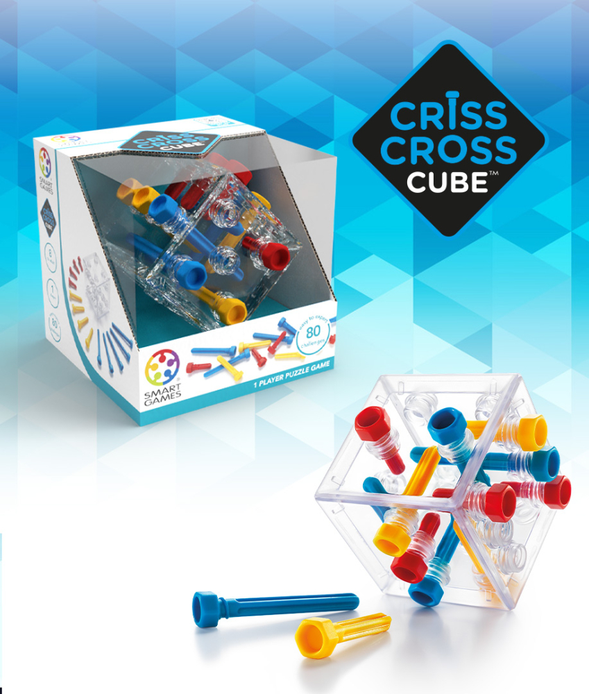 Smart Games – Criss Cross Cube, joc de logică cu 80 de provocări, 8+ ani [1]