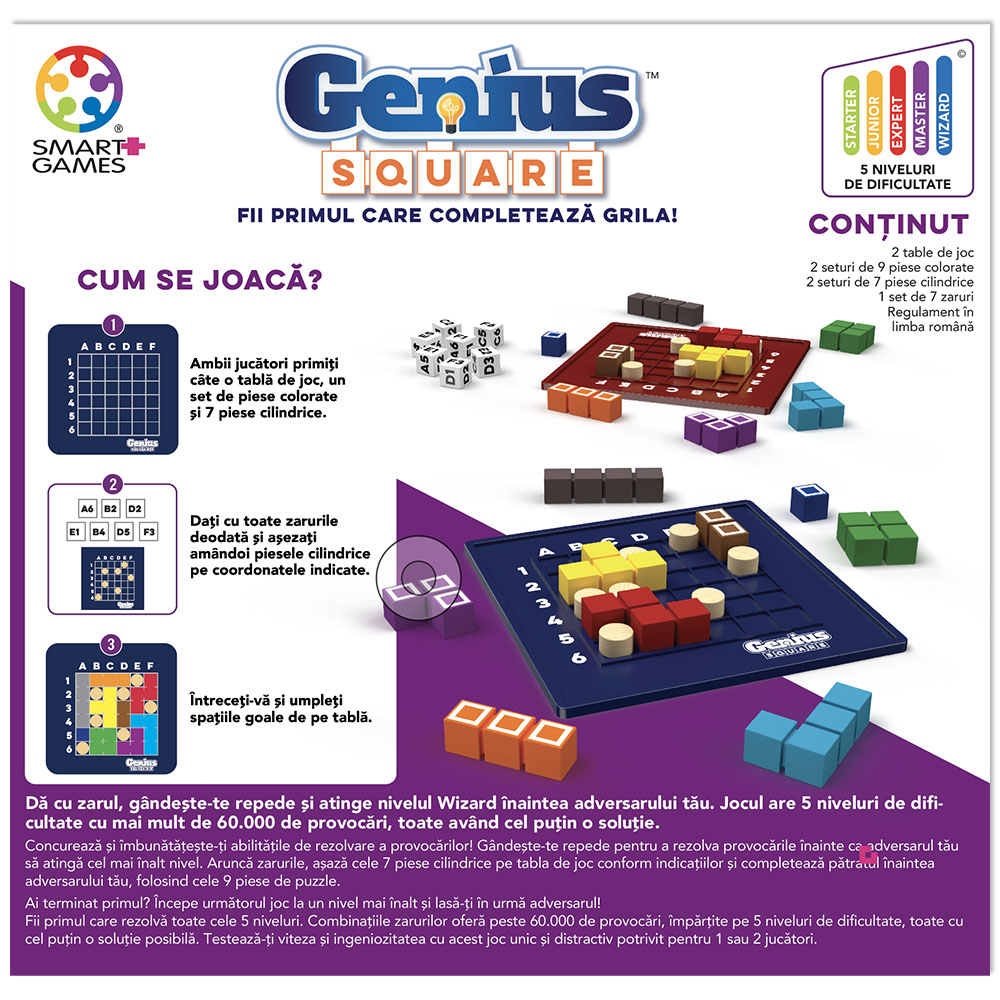 Genius Square, joc de logică și strategie, ediție în limba română, 6+ ani Smart Games [4]