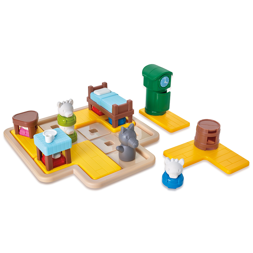 The Wolf & The 7 Goats Deluxe, joc de logică cu 48 de provocări, 3+ ani, ediție internațională Smart Games [3]