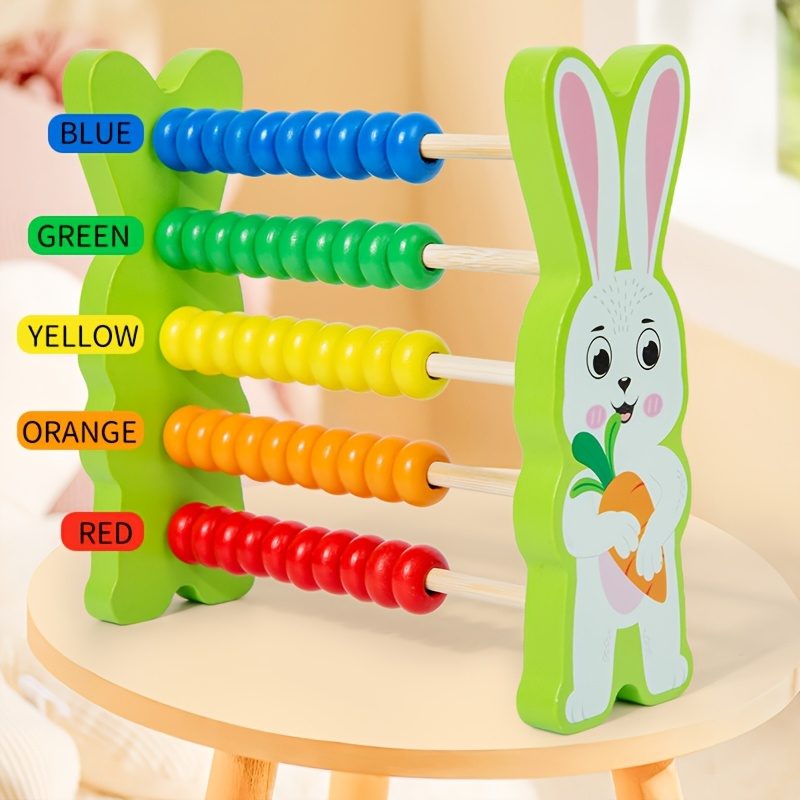 Socotitoare Iepuras din lemn educativa pentru copii,17.5x5x16 cm