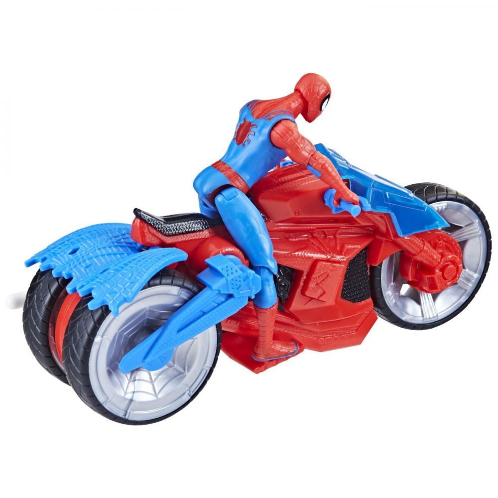 Spiderman Set Figurina Si Vehicul Web Blast Cycle [5]