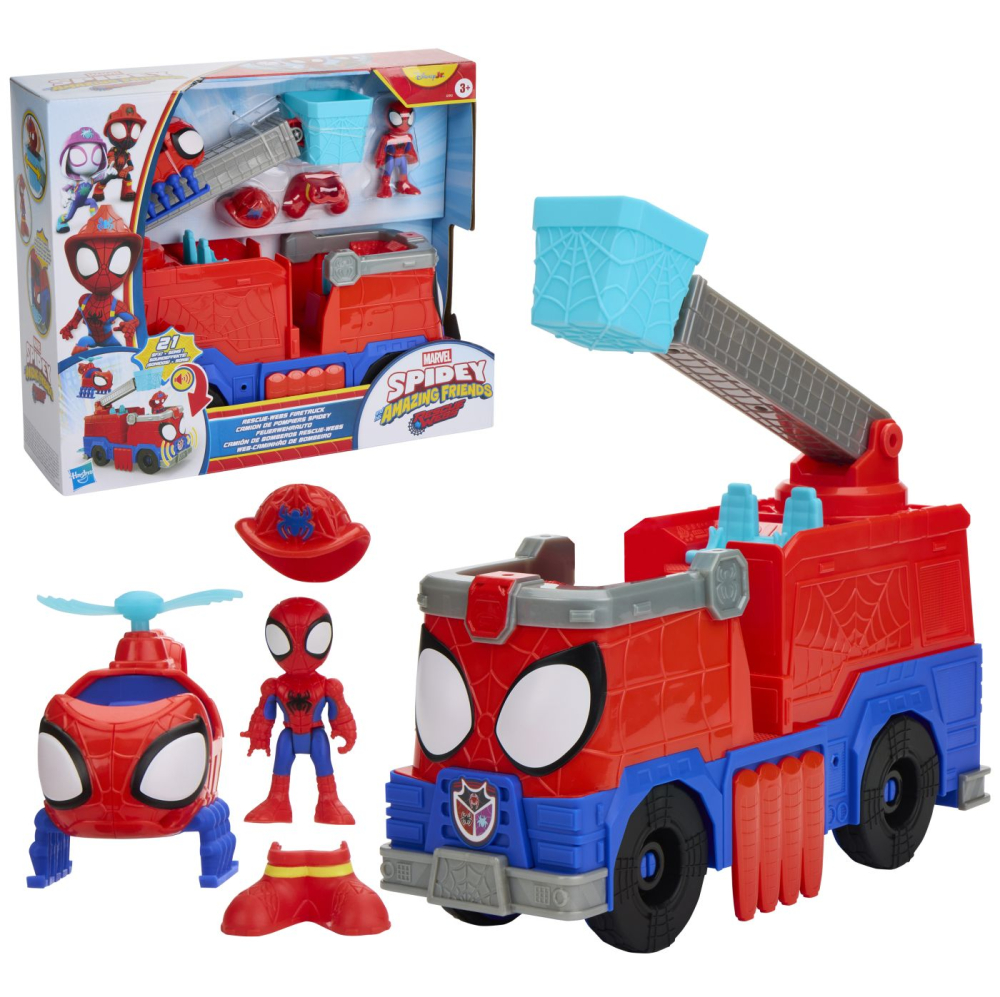 SPIDEY SI PRIETENII LUI UIMITORI MARVEL RESCUE WEBS SET CAMION DE POMPIERI CU FIGURINE SI ACCESORII [2]