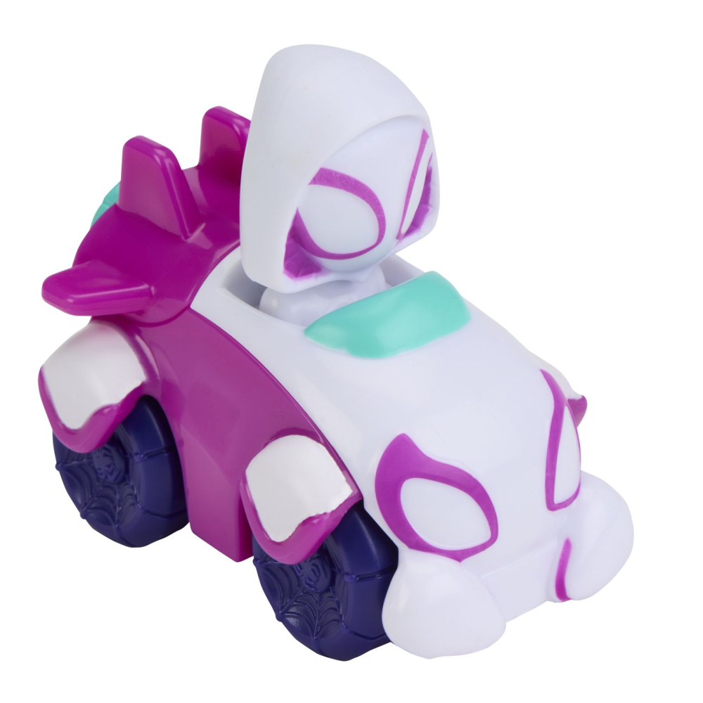 SPIDEY SI PRIETENII LUI UIMITORI MARVEL SUPER ROLLERS SET FIGURINA GHOST SPIDER CU VEHICUL 5.5CM [4]