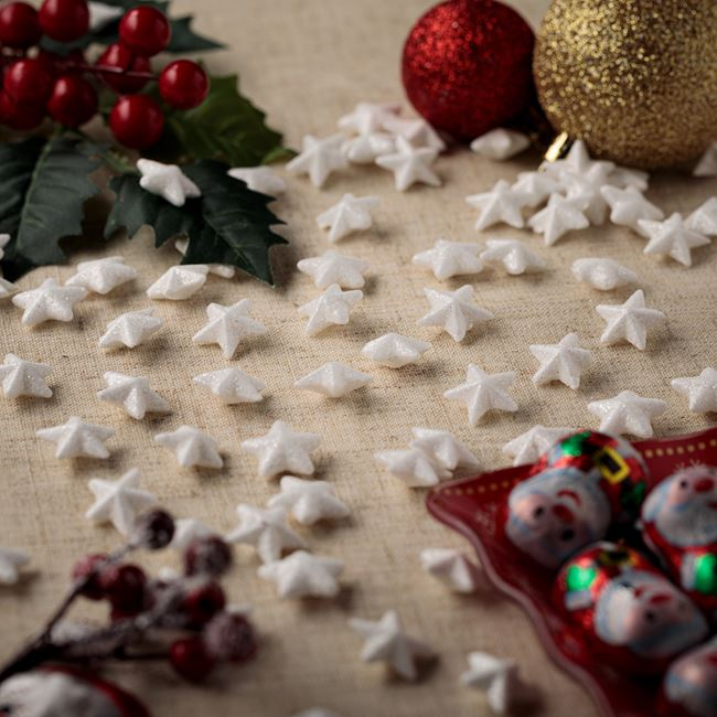 Stelute glitter pentru activitati crafts,90 bucai/set,alb,2 cm [3]