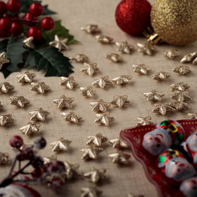 Stelute glitter pentru activitati crafts,90 bucai/set,auriu,2 cm [3]