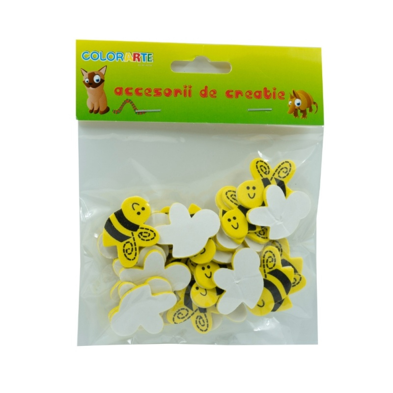 Stickere gumate albinute autoadezive,32 bucati set