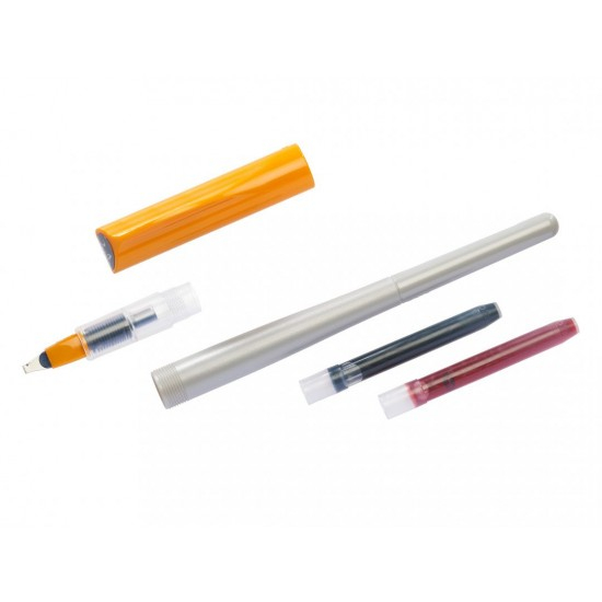 Stilou caligrafie reincarcabil Parallel Pen Pilot 2.4 mm varf mediu,penita otel hiper-rezistenta,corp portocaliu [7]