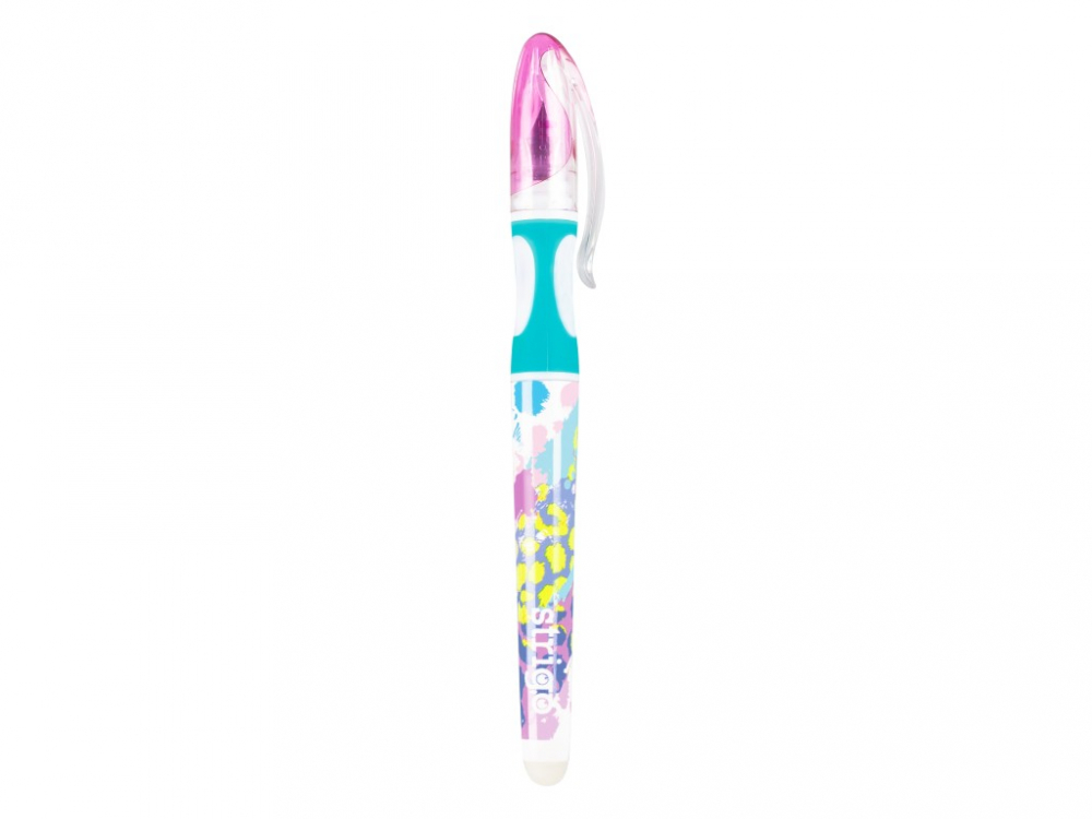 Stilou cu cerneala care se sterge+dispozitiv de curatare penita +2 rezerve cerneala,design roz [2]