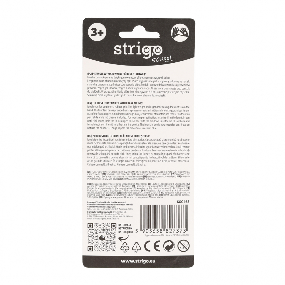 Stilou cu cerneala care se sterge+dispozitiv de curatare penita +2 rezerve cerneala, Gradient [6]