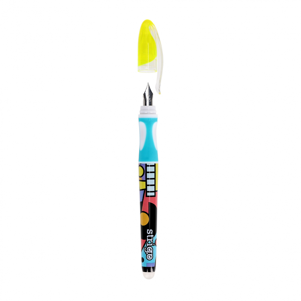 Stilou cu cerneala care se sterge+dispozitiv de curatare penita +2 rezerve cerneala, Pop Art [3]