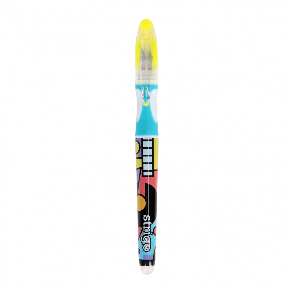 Stilou cu cerneala care se sterge+dispozitiv de curatare penita +2 rezerve cerneala, Pop Art [4]