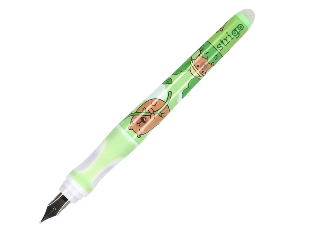 Stilou Strigo cu Cerneală care se Șterge + 2 Rezerve + Dispozitiv Curățare Penița, Capybara Verde [3]