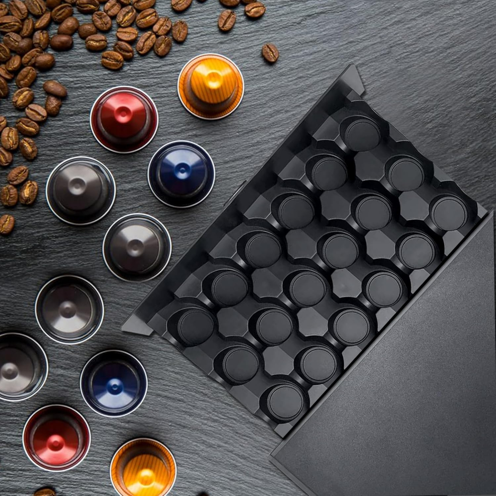 Suport 30 capsule  capsule K-cup si Dolce gusto,Negru,Plastic,35x7x35 cm [5]
