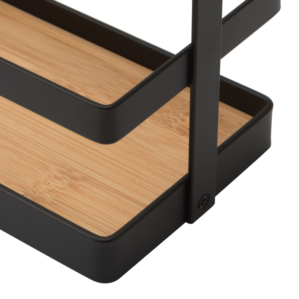 Suport cu maner pentru condimente,metal si bambus,20x10x19.8 cm [6]