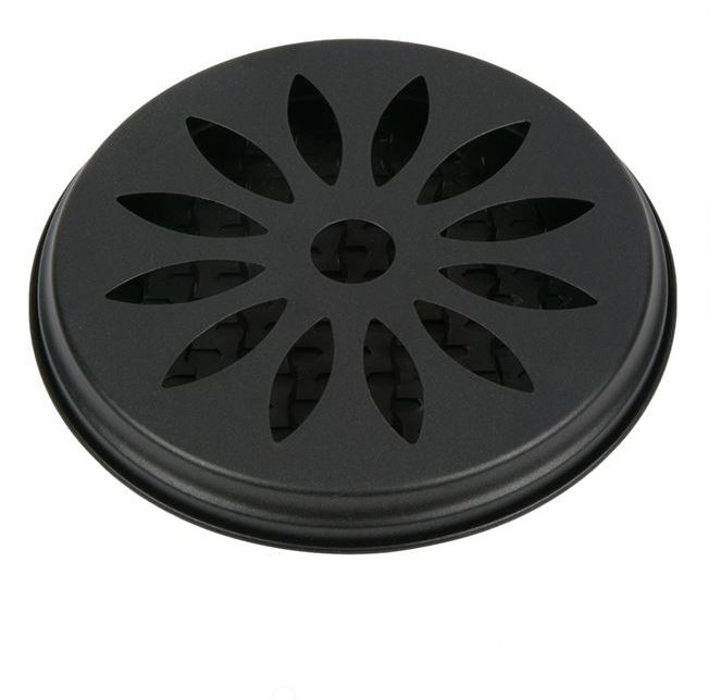 Suport metalic spirala anti tantari negru, model floare, O15x2 cm