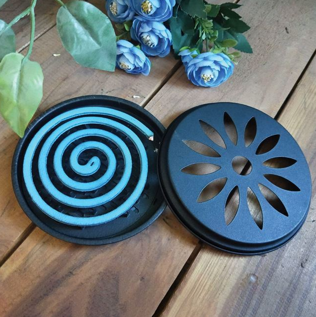 Suport metalic spirala anti tantari negru, model floare, Ø15x2 cm [3]