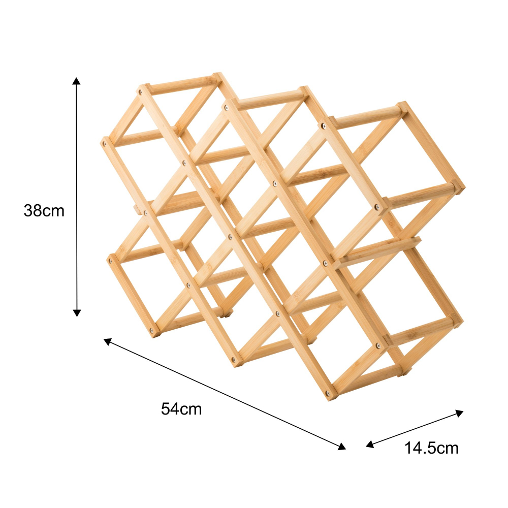 Suport pliabil pentru sticle din bambus,54x38x14.5 cm [2]