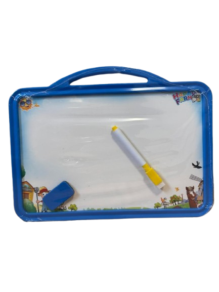 Tabla de scris cu 2 fete,burete si marker inclus,plastic,diverse culori, 30x22 cm [3]