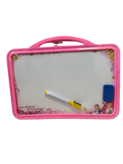 Tabla de scris cu 2 fete,burete si marker inclus,plastic,diverse culori, 30x22 cm [4]