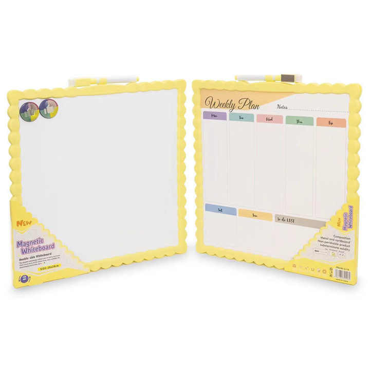 Tabla magnetica de scris cu 2 fete, marker inclus,rama plastic,29x29 cm diverse culori [2]