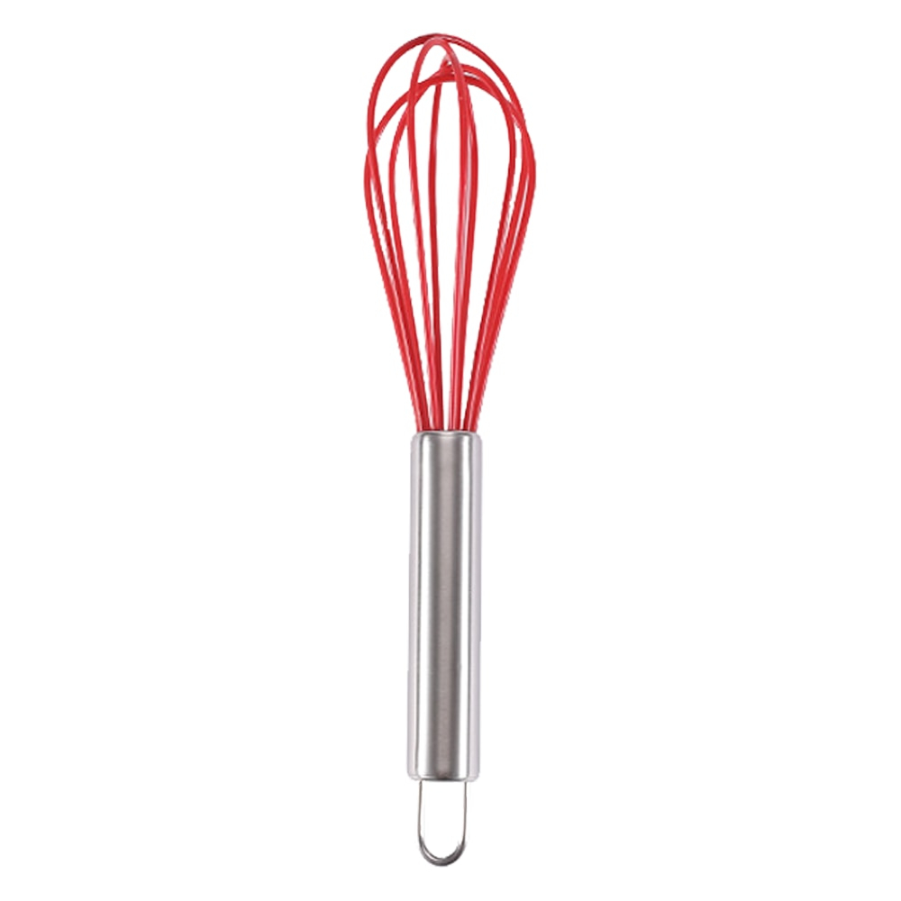 Tel de bucatarie, silicon, maner inox, ergonomic,25 cm, rosu argintiu
