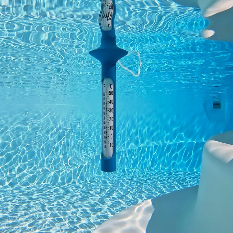 Termometru plutitor pentru apa piscina cu snur, albastru [2]